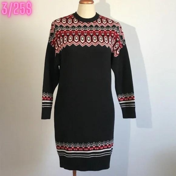 Icone - Black & Red Knit Sweater Dress - 3/25$ - Picture 1 of 7